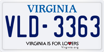 VA license plate VLD3363