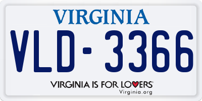 VA license plate VLD3366