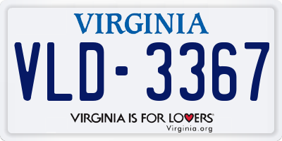 VA license plate VLD3367