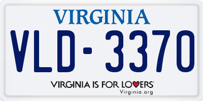 VA license plate VLD3370