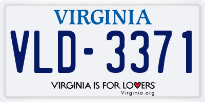 VA license plate VLD3371