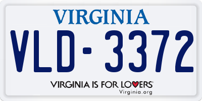 VA license plate VLD3372
