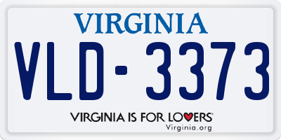 VA license plate VLD3373