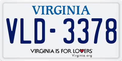VA license plate VLD3378