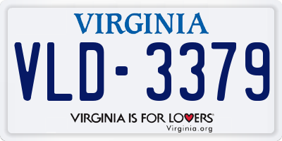 VA license plate VLD3379