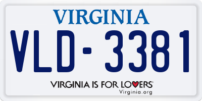 VA license plate VLD3381