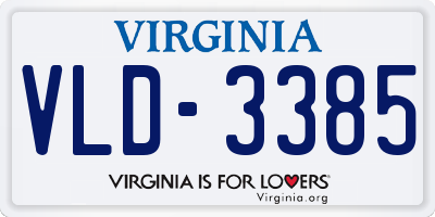 VA license plate VLD3385