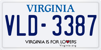VA license plate VLD3387