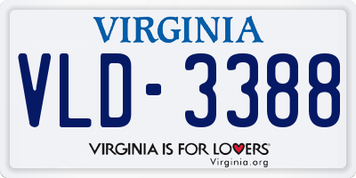 VA license plate VLD3388