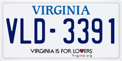 VA license plate VLD3391