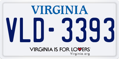 VA license plate VLD3393
