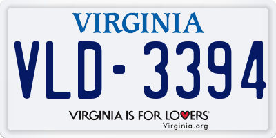 VA license plate VLD3394