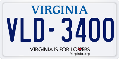 VA license plate VLD3400