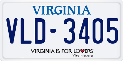 VA license plate VLD3405