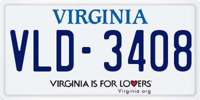 VA license plate VLD3408