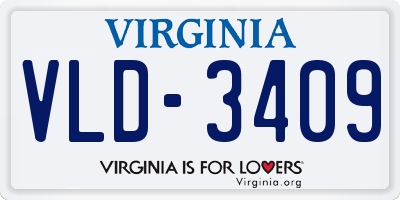 VA license plate VLD3409