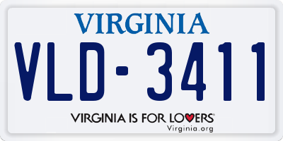 VA license plate VLD3411