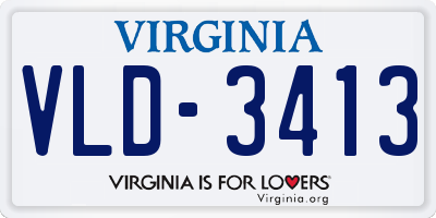 VA license plate VLD3413