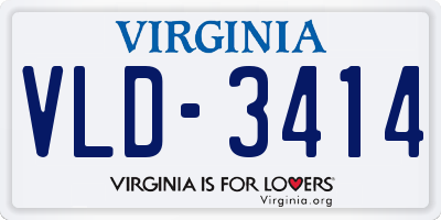 VA license plate VLD3414