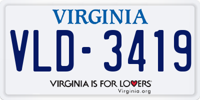 VA license plate VLD3419