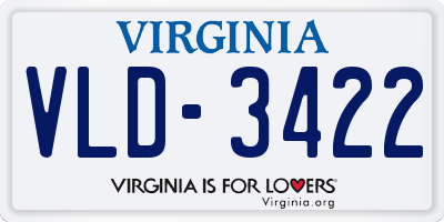 VA license plate VLD3422