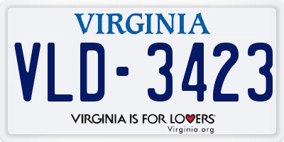 VA license plate VLD3423