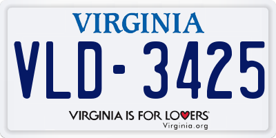 VA license plate VLD3425
