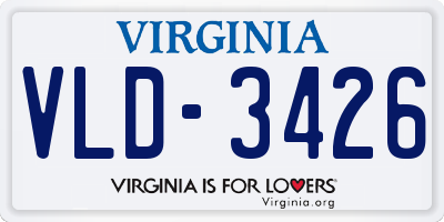 VA license plate VLD3426