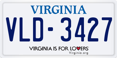 VA license plate VLD3427