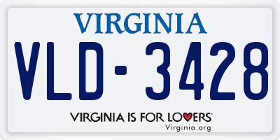 VA license plate VLD3428