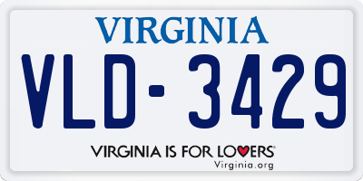 VA license plate VLD3429