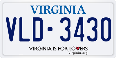 VA license plate VLD3430
