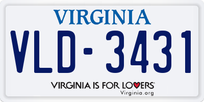 VA license plate VLD3431