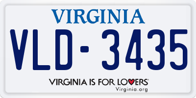 VA license plate VLD3435