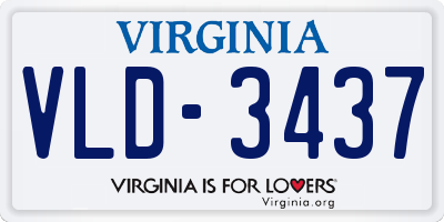 VA license plate VLD3437