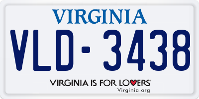 VA license plate VLD3438