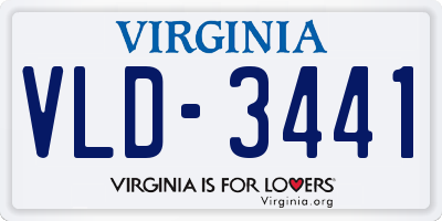 VA license plate VLD3441