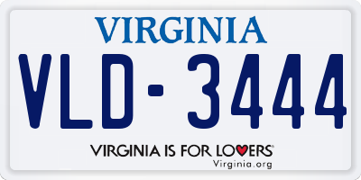 VA license plate VLD3444