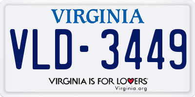 VA license plate VLD3449