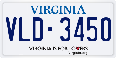 VA license plate VLD3450