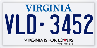VA license plate VLD3452