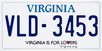 VA license plate VLD3453