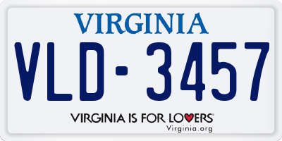 VA license plate VLD3457