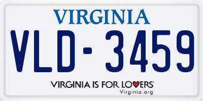 VA license plate VLD3459