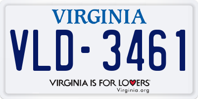 VA license plate VLD3461