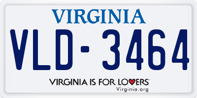 VA license plate VLD3464
