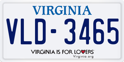 VA license plate VLD3465