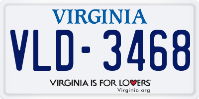 VA license plate VLD3468