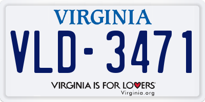 VA license plate VLD3471