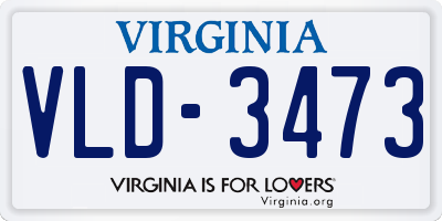 VA license plate VLD3473